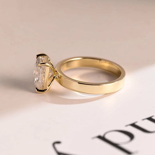 Radiant Cut Shine | Wide Band Glow | 18K Gold Brilliance

