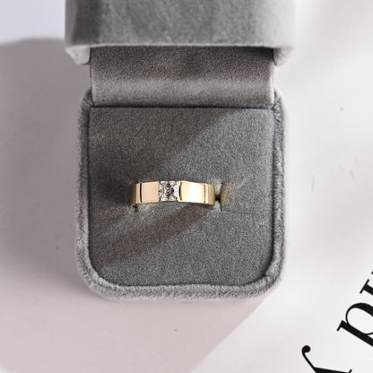 Asscher cut moissanite ring