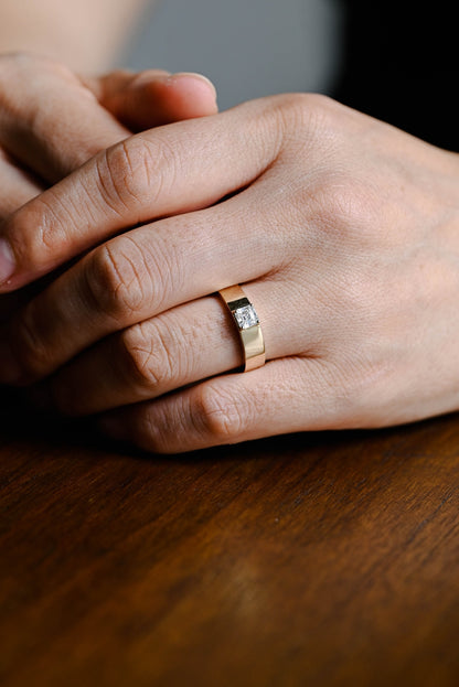 Handmade gold band ring