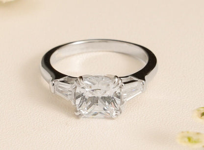 Cushion cut moissanite ring
