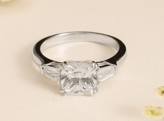 Cushion cut moissanite ring