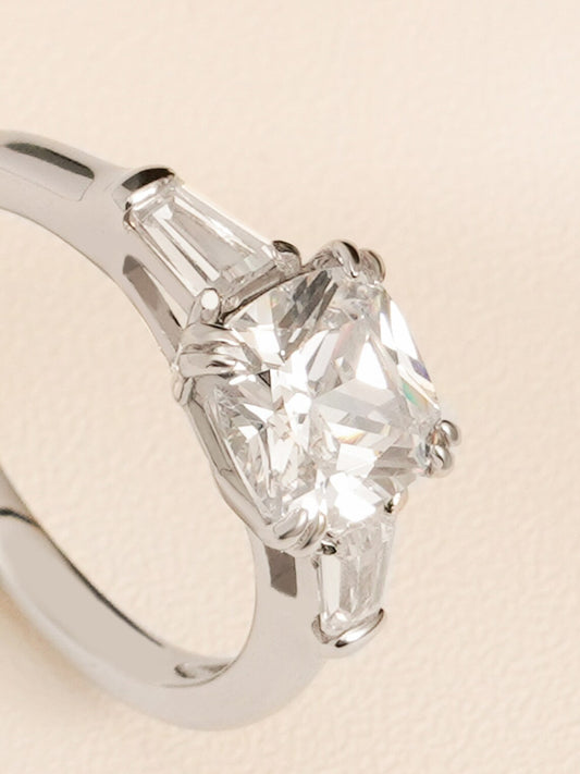 Cushion cut moissanite ring