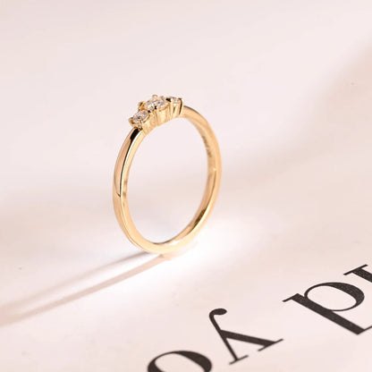 Gold lab grown engagement ring