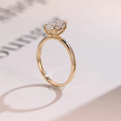 Claw prong-set moissanite ring