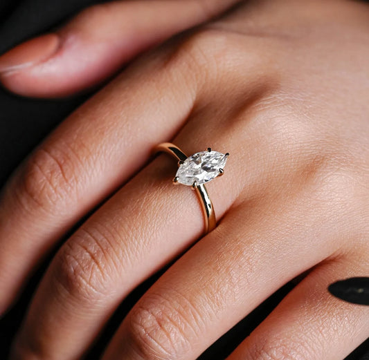 Marquise moissanite ring