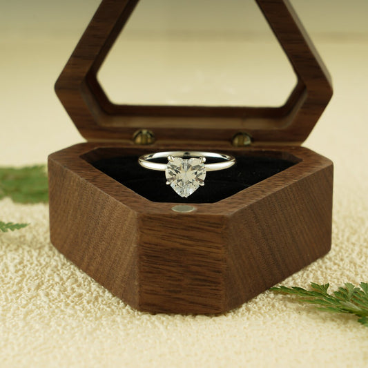 Heart cut moissanite ring