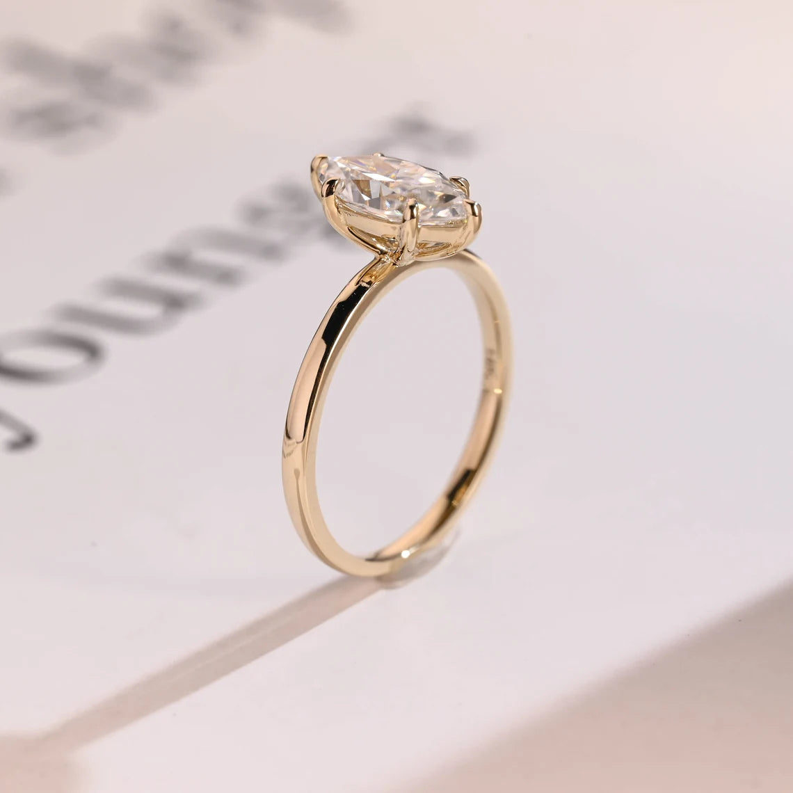 Straight shank engagement ring