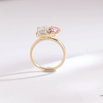 Pink pear morganite ring