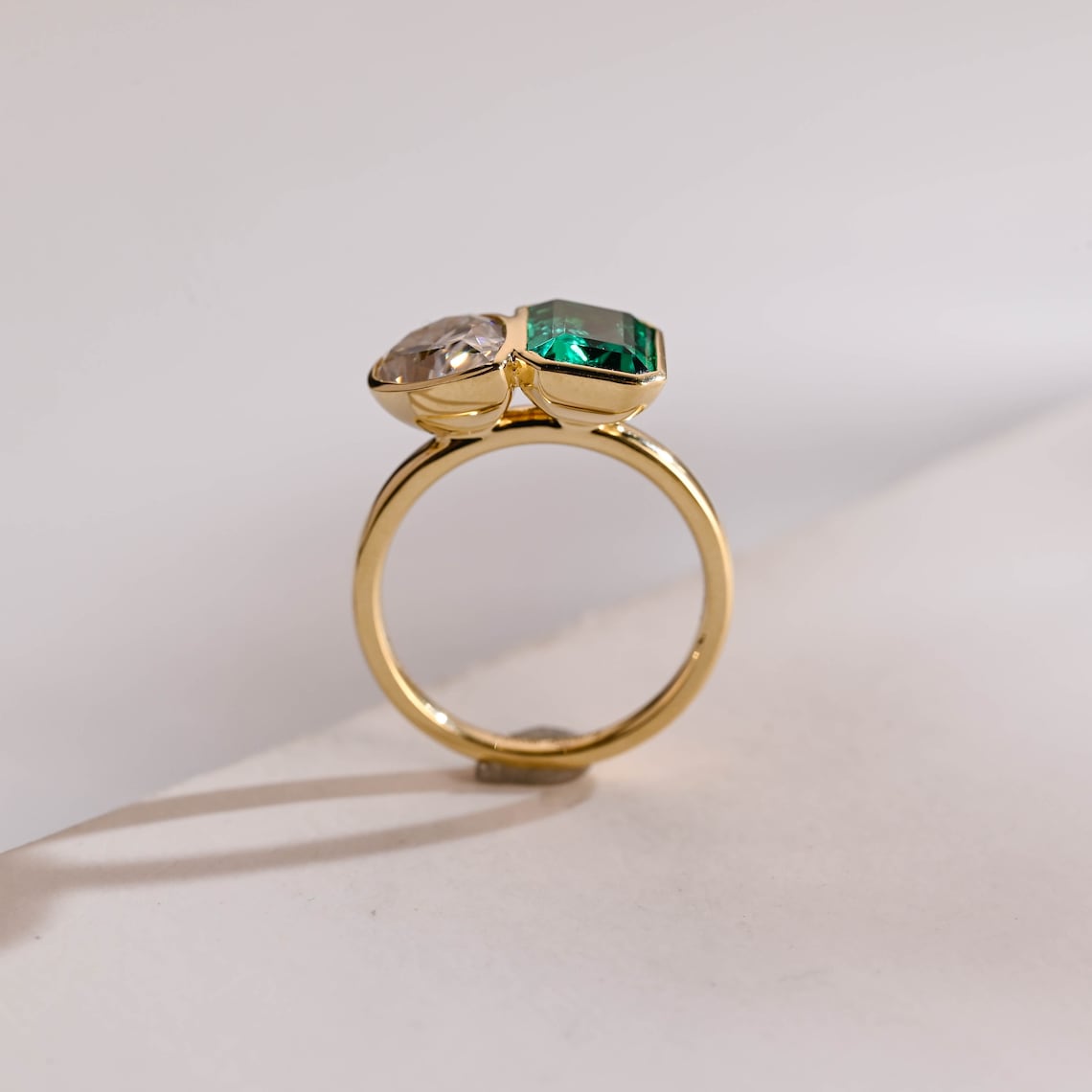 Pear cut moissanite ring