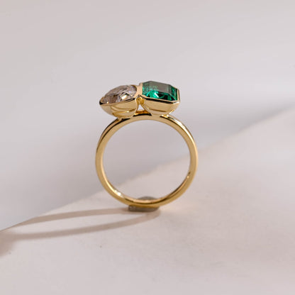 Pear cut moissanite ring