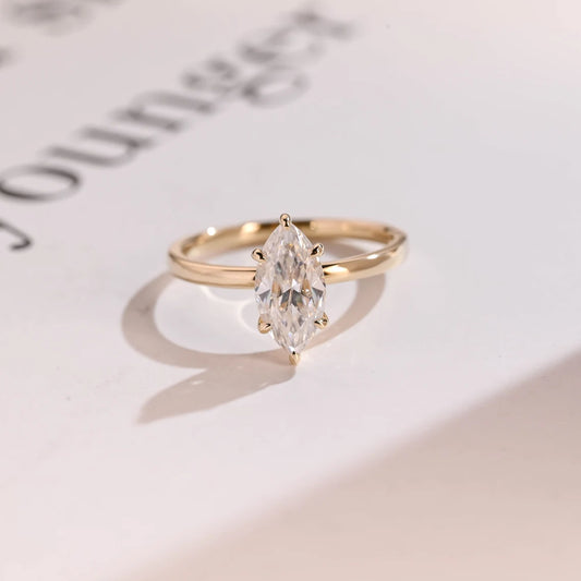 Marquise moissanite ring