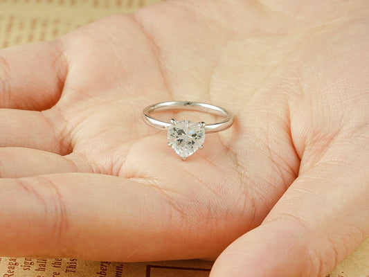 Heart cut moissanite ring