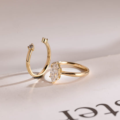 Modern wedding ring set