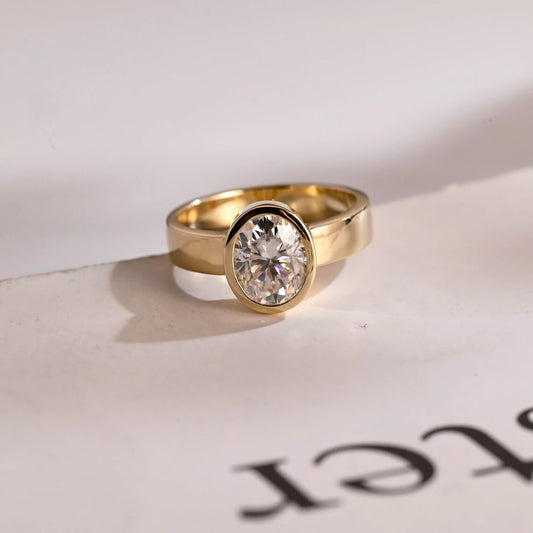 bezel set oval ring