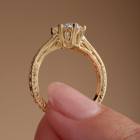 Oval lab grown diamond ring
