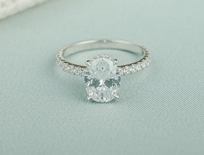 White Gold Oval Ring