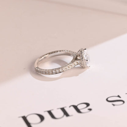 Moissanite Diamond Proposal Ring