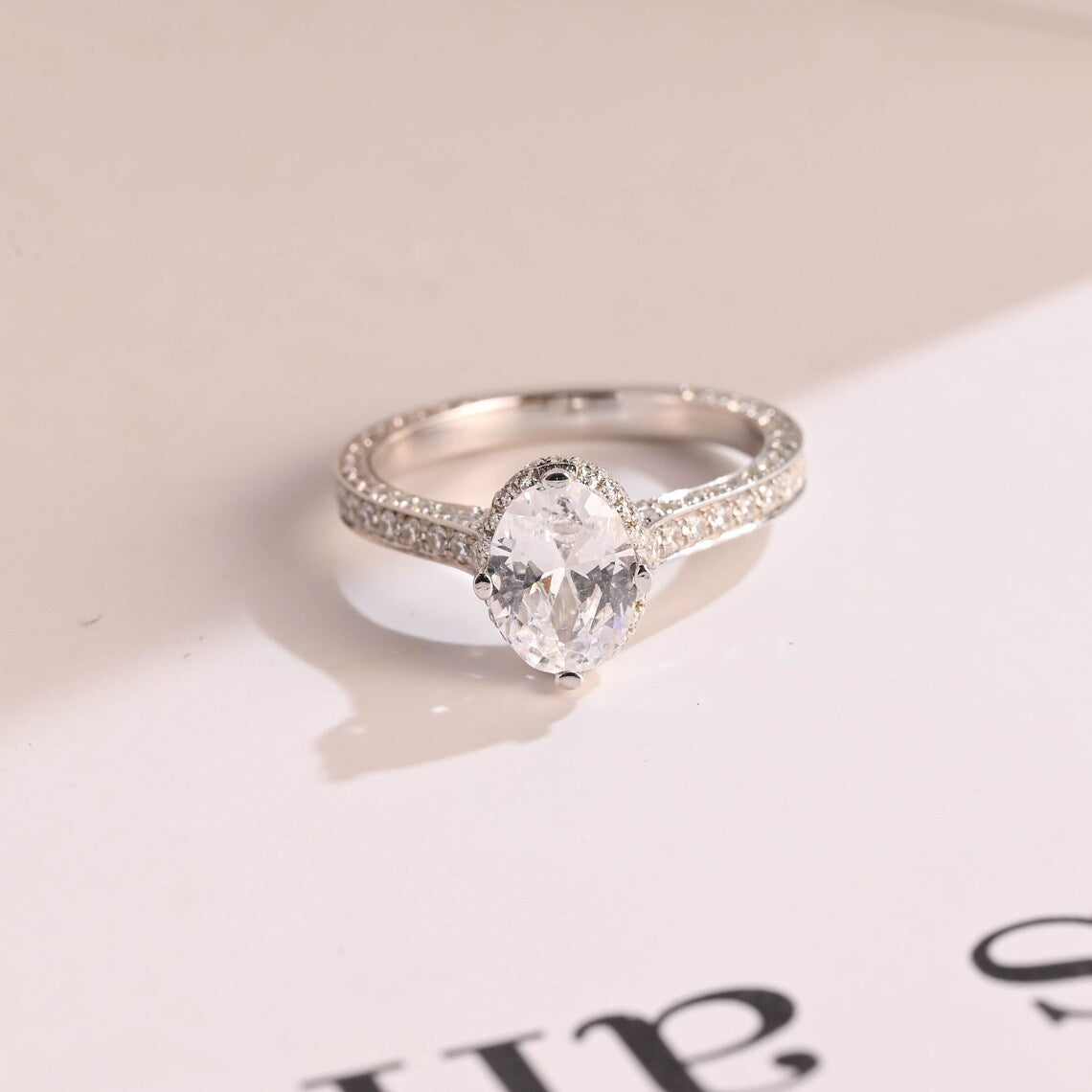 Oval Cut Moissanite Ring
