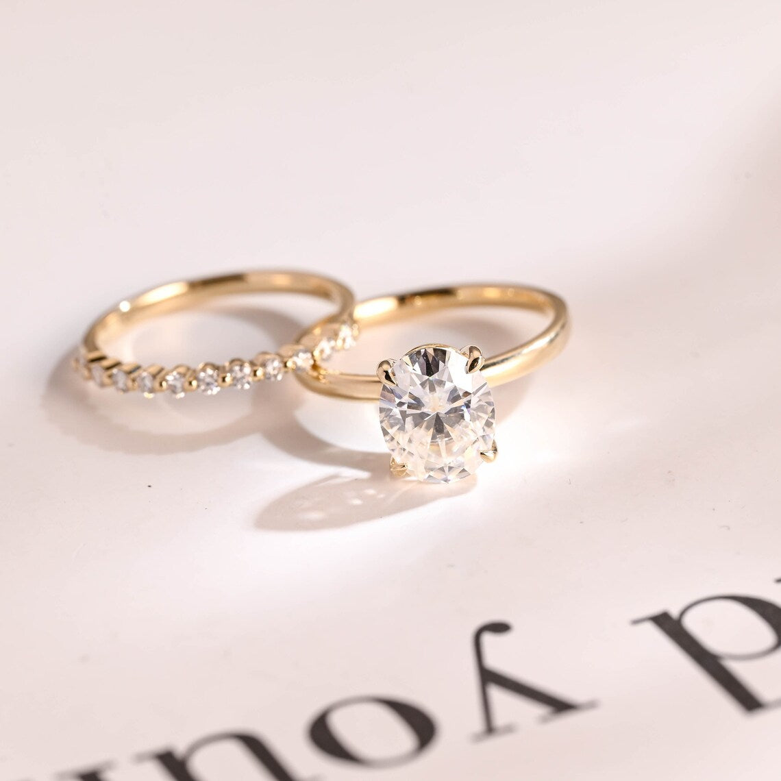 Oval cut moissanite ring