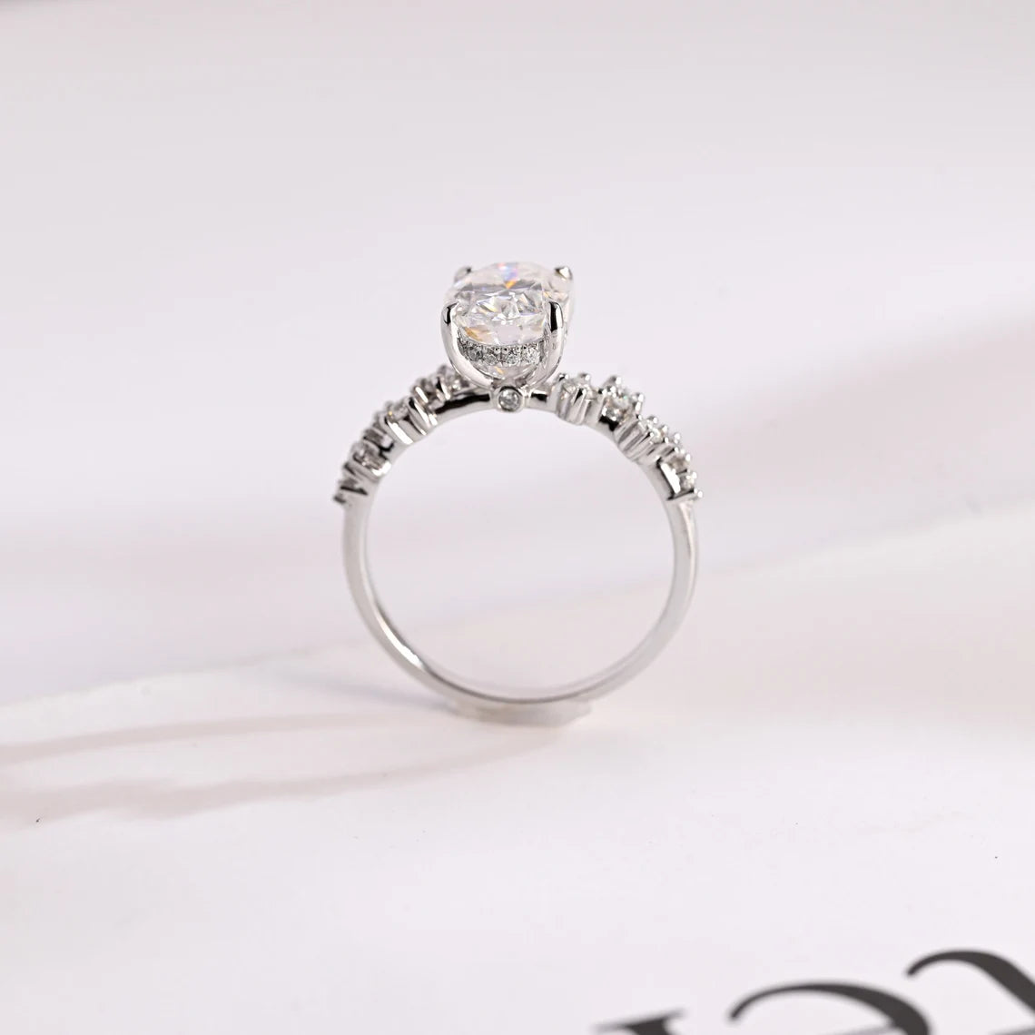 Hidden halo engagement ring