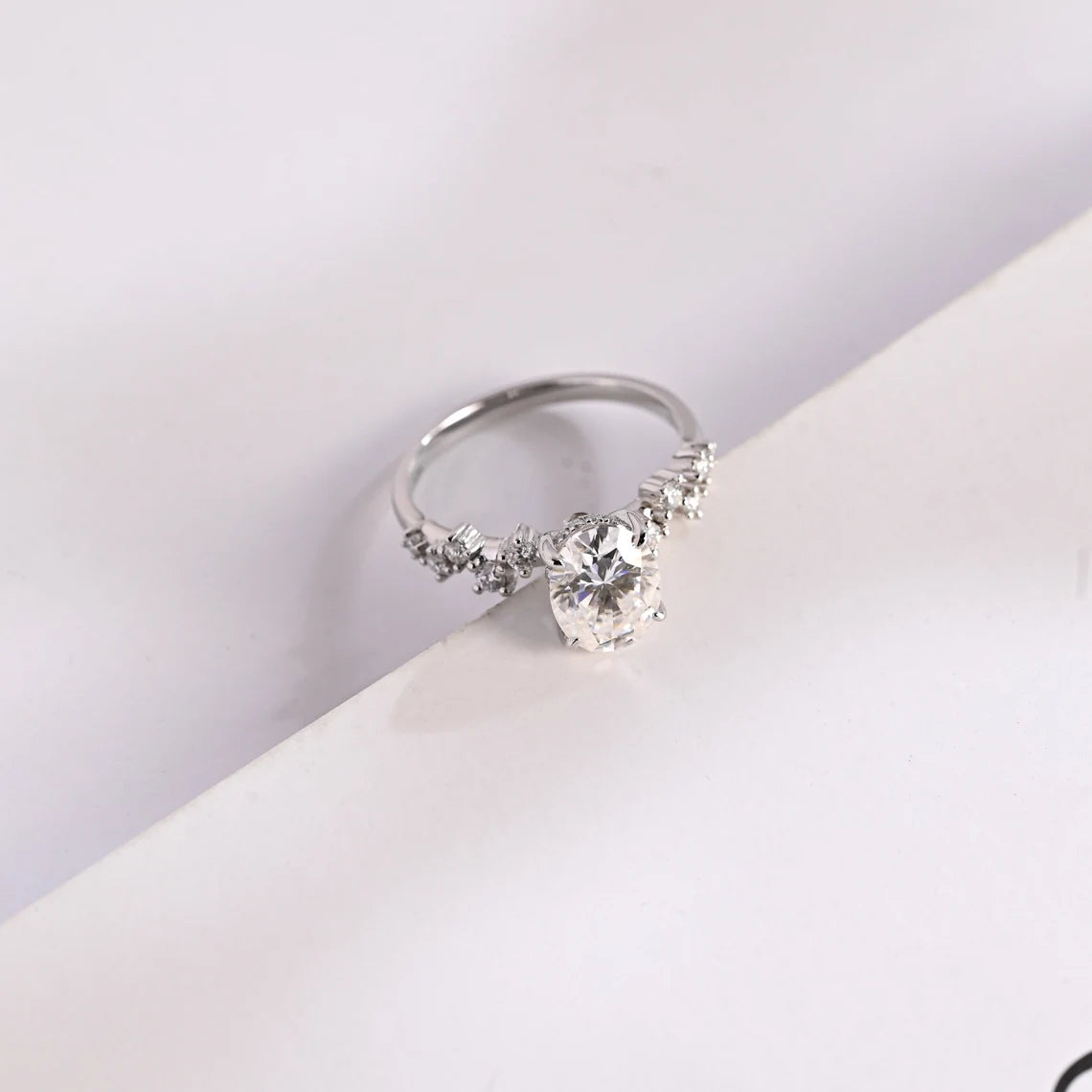 Moissanite engagement ring