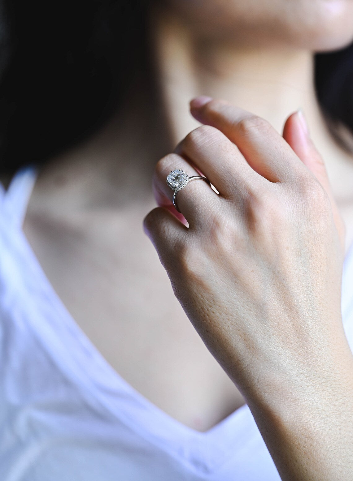 White Gold Moissanite Ring