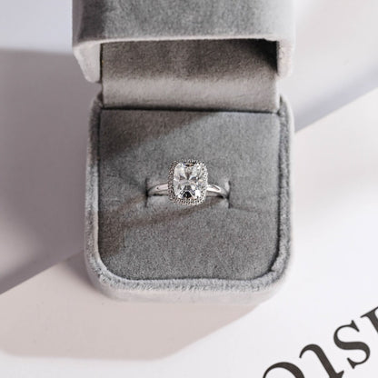 Cushion Cut Moissanite Ring