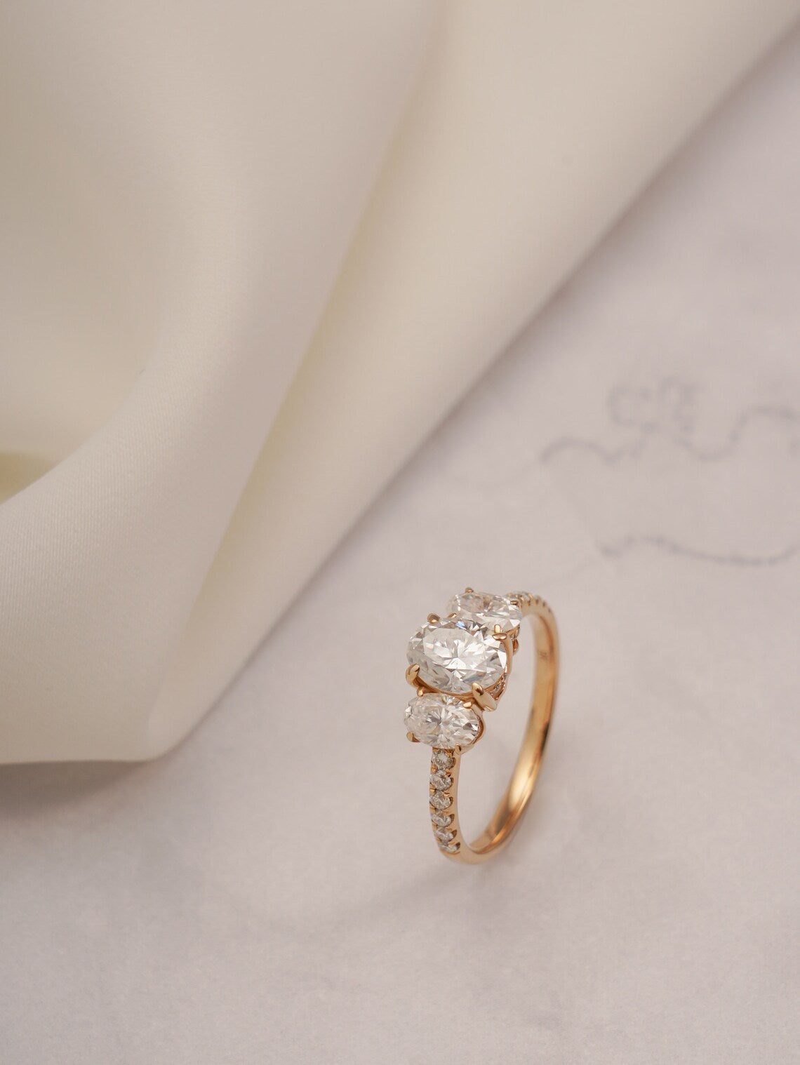 Hidden halo engagement ring