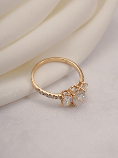 Half eternity pave ring