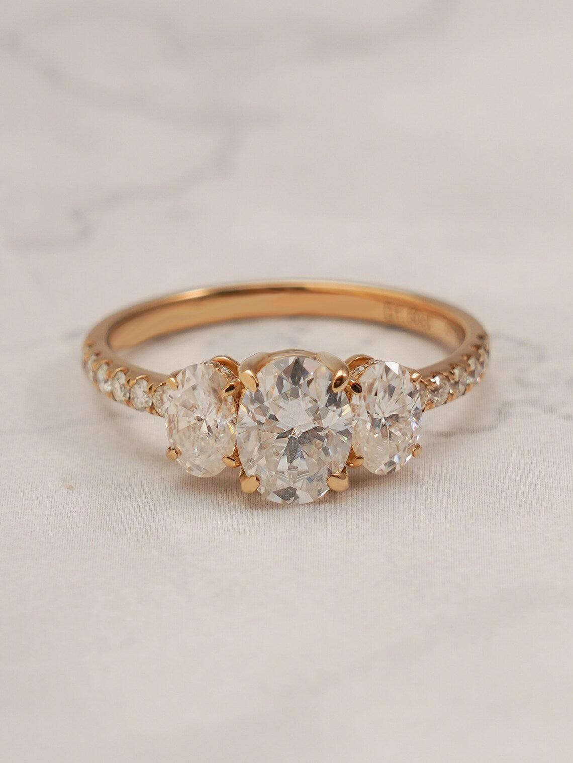 Oval cut moissanite diamond ring
