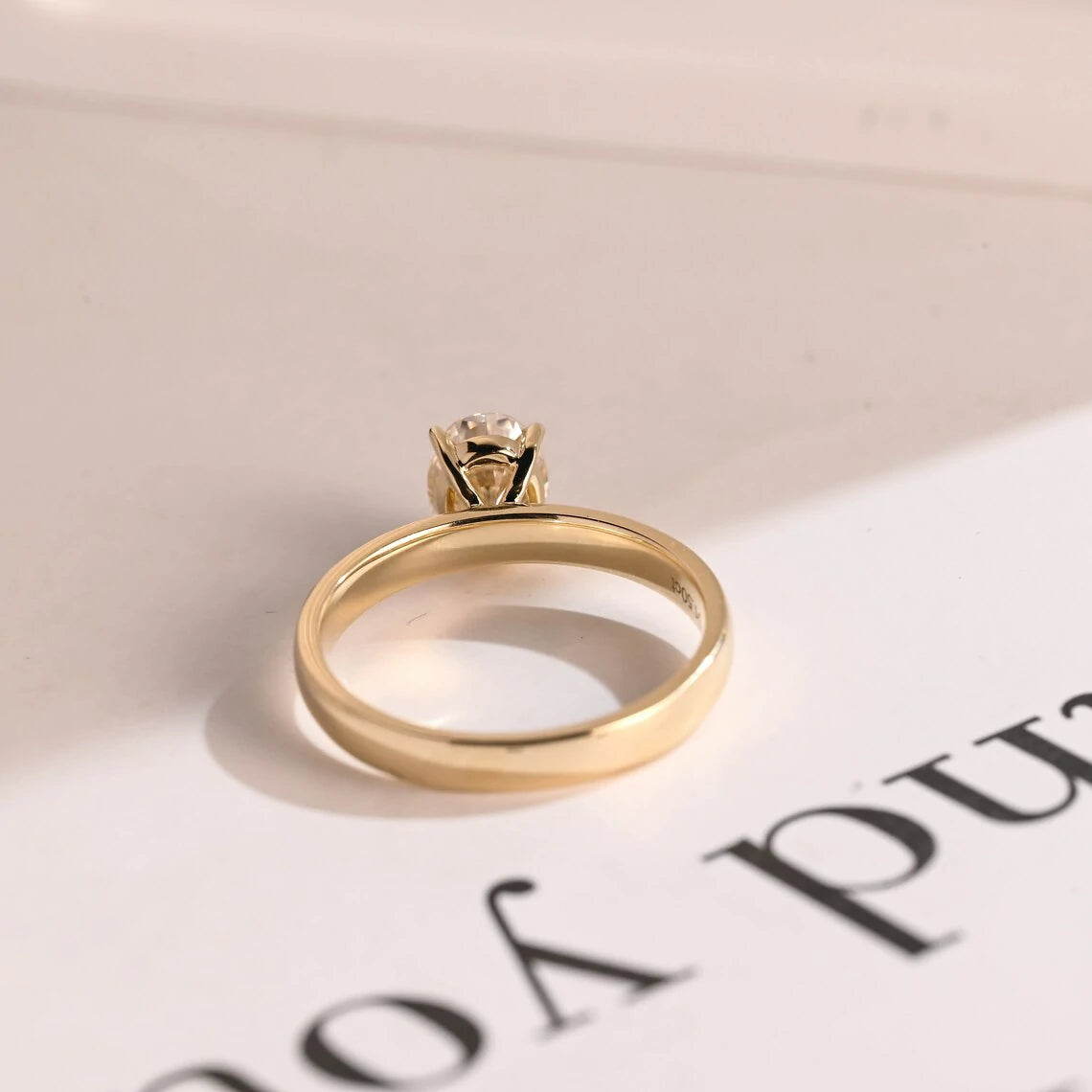 dainty moissanite ring