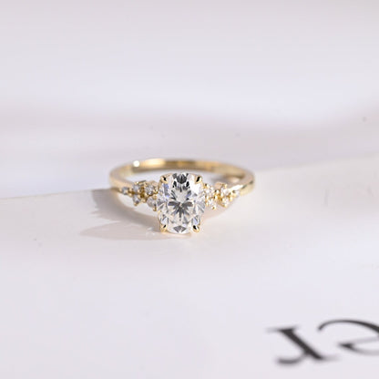 Oval Moissanite Engagement Ring