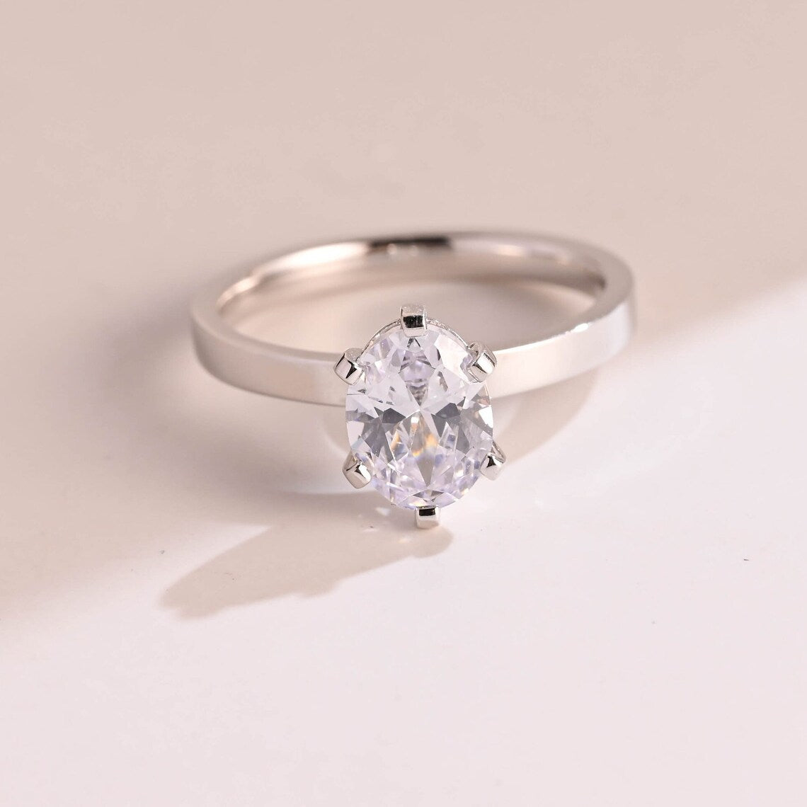 Oval Cut Moissanite Ring