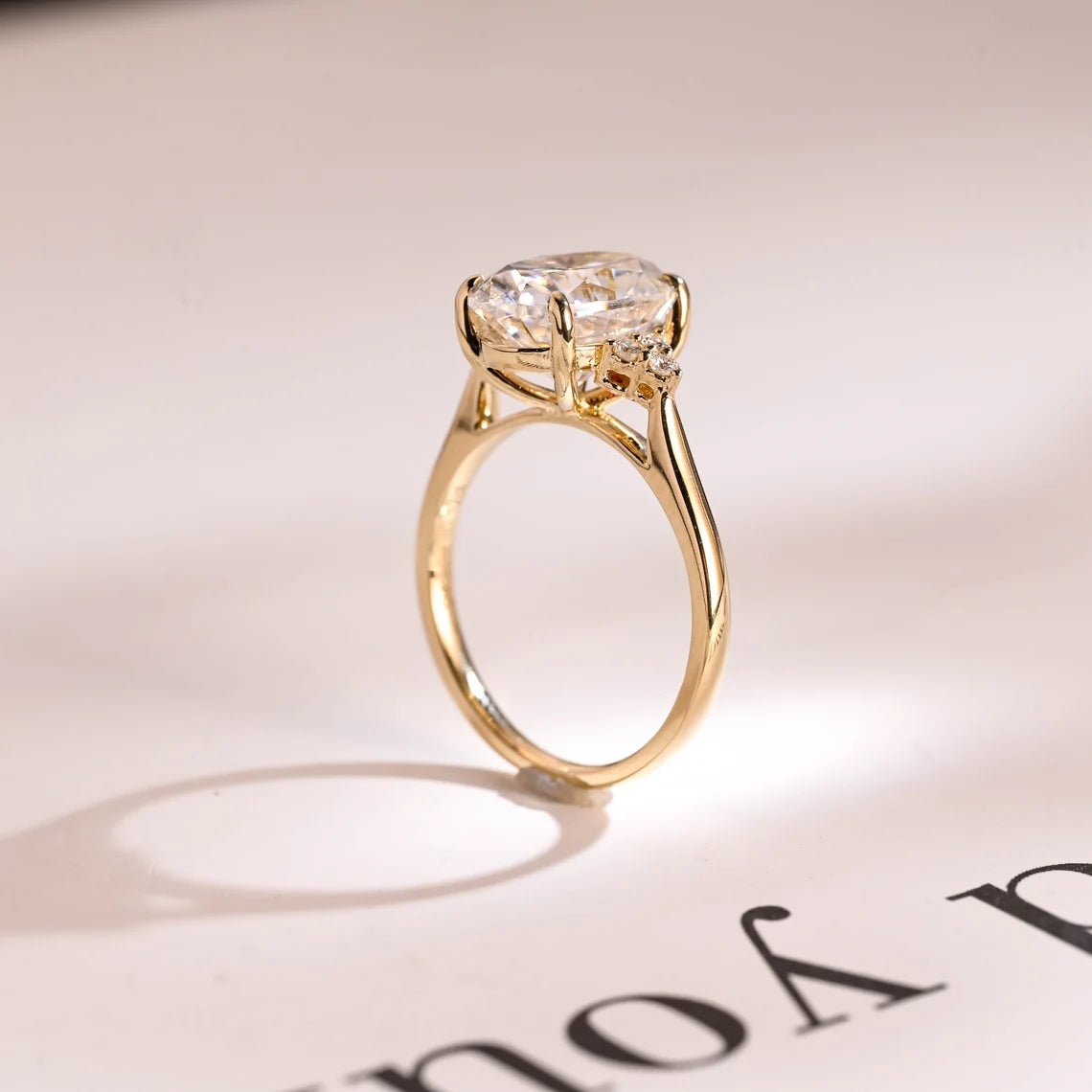 Gold Solitaire Moissanite