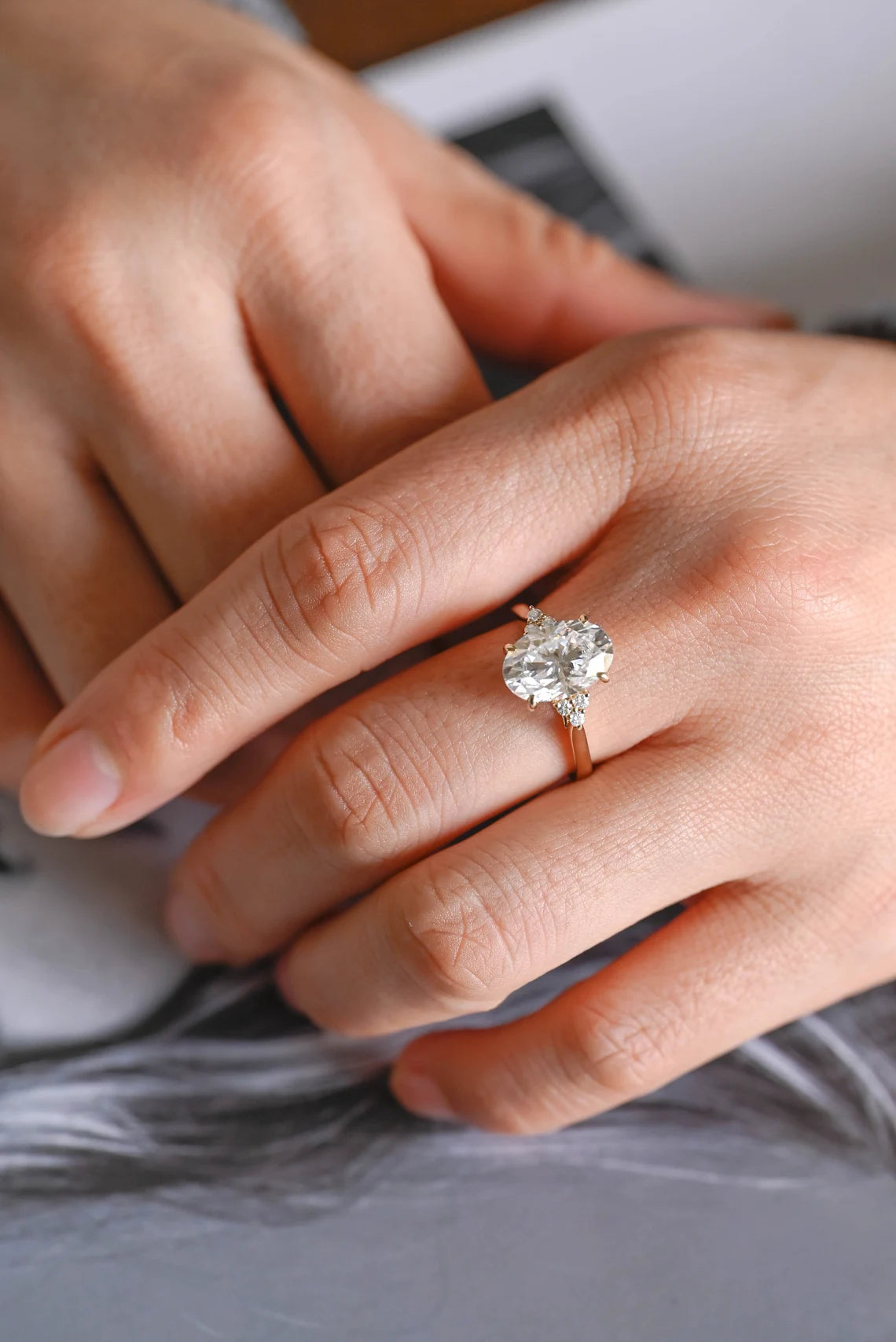Cluster Round Side Stone Ring