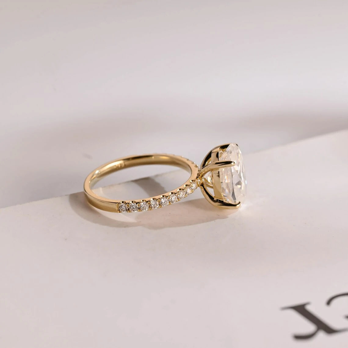 Pave Band Engagement Ring