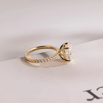 Pave Band Engagement Ring