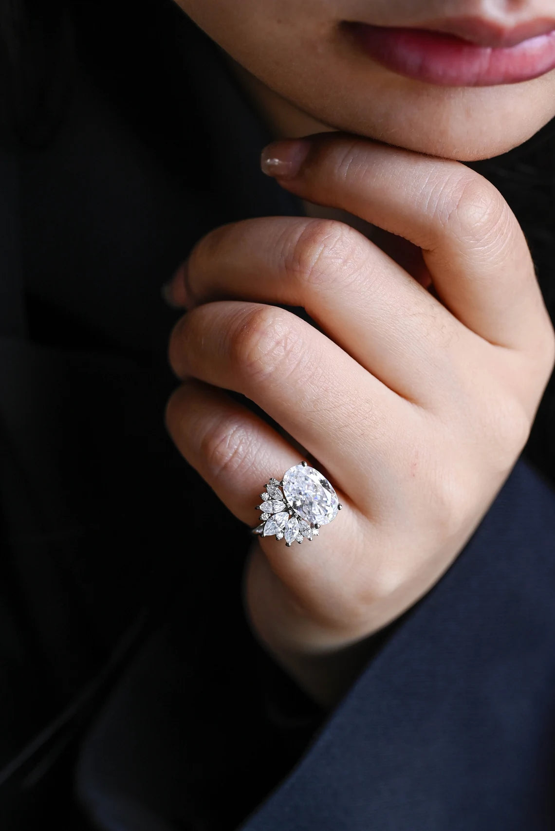 Modern Cluster Diamond Ring
