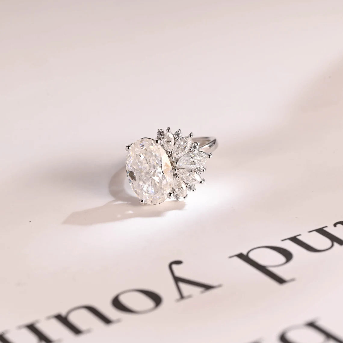 Oval Cut Moissanite Ring