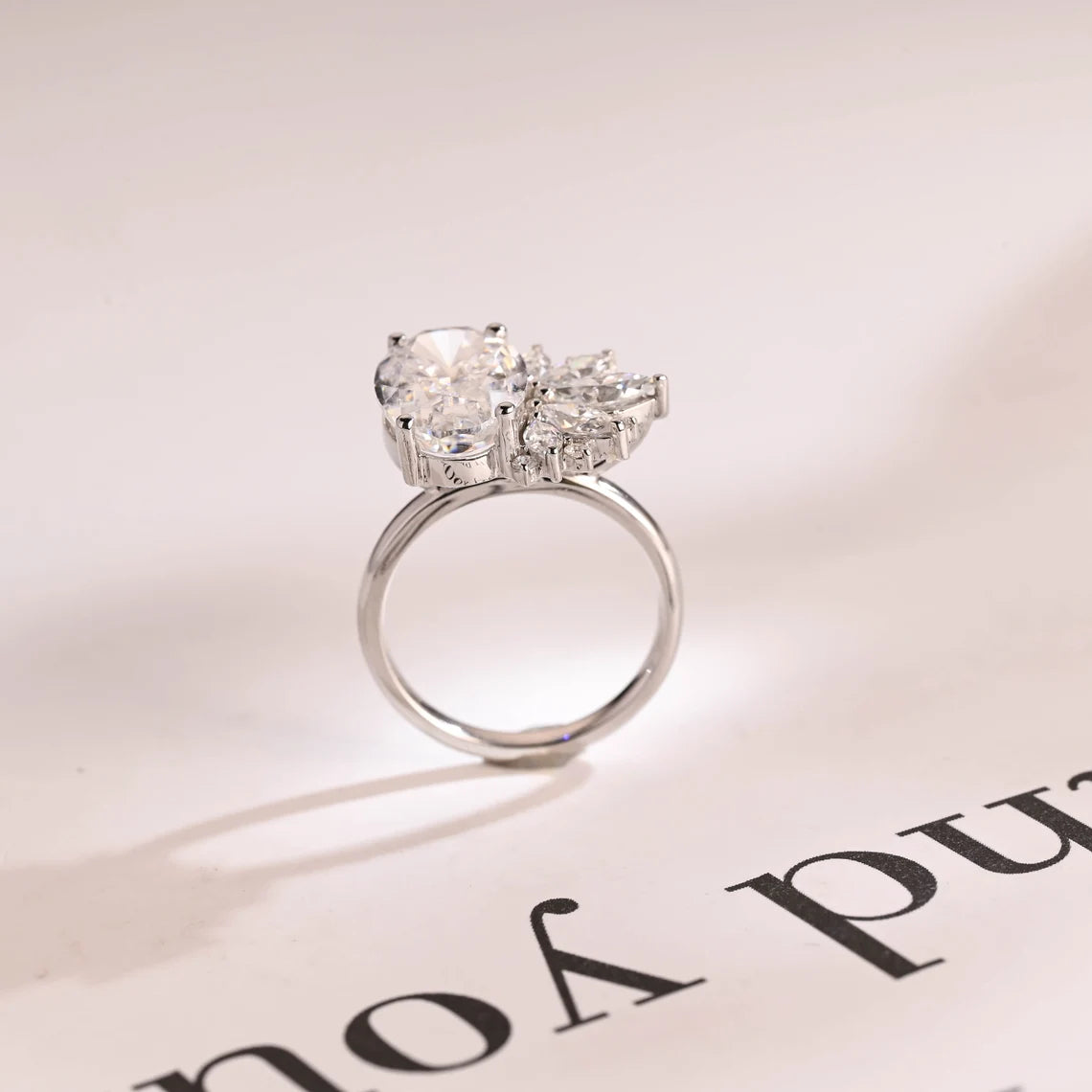 Moissanite Cluster Engagement Ring