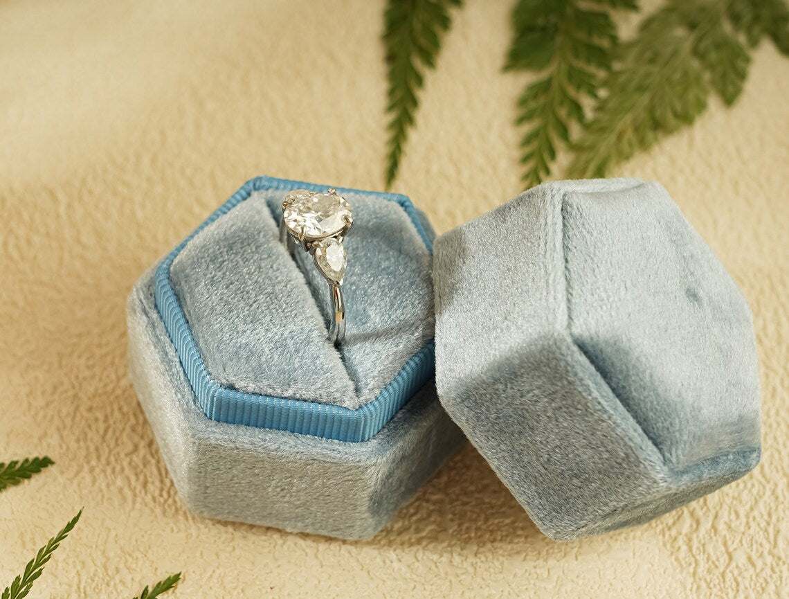 Pear cut moissanite ring