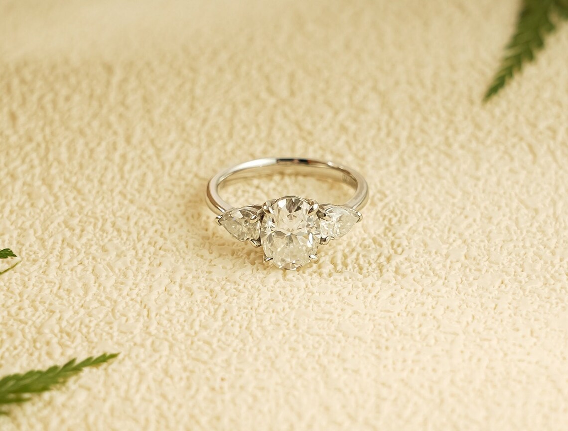 Solid gold moissanite ring