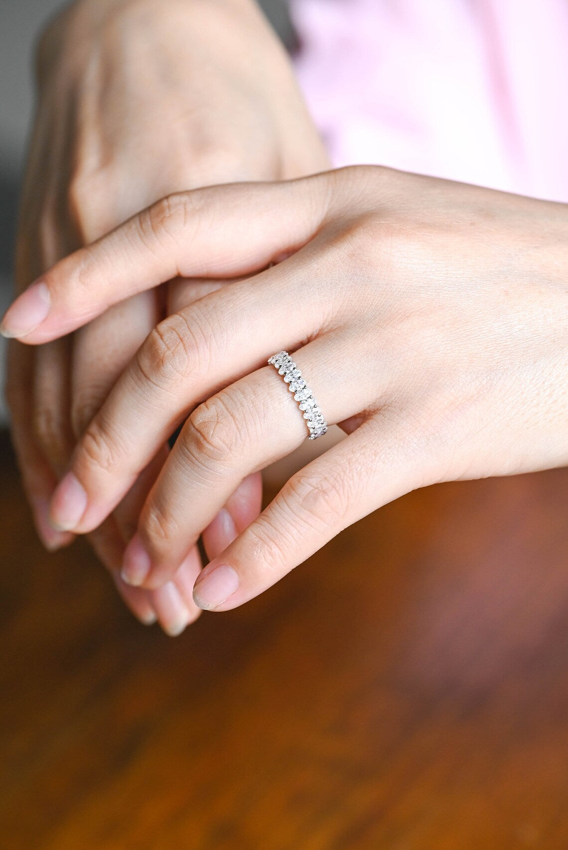 Classic prong-set eternity ring