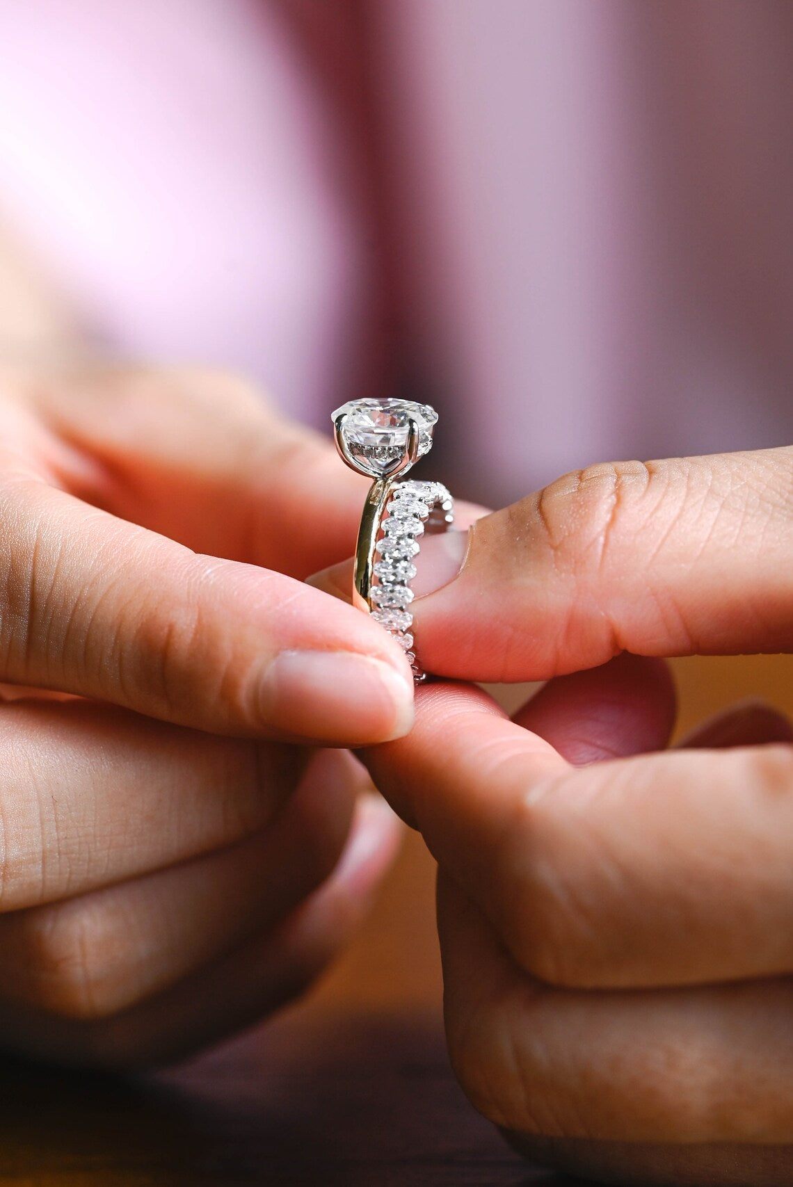 Luxury moissanite ring