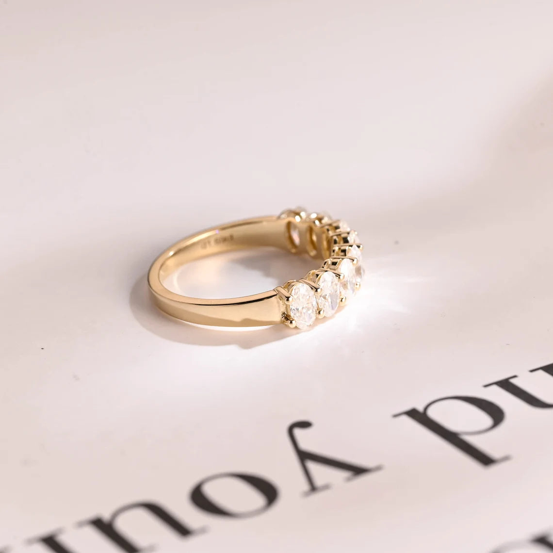 Prong-set moissanite ring