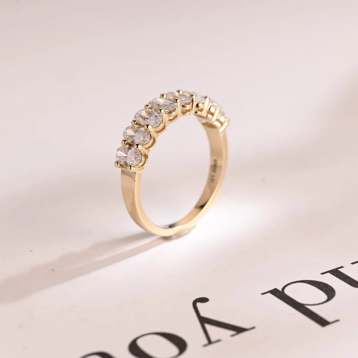 Moissanite wedding band