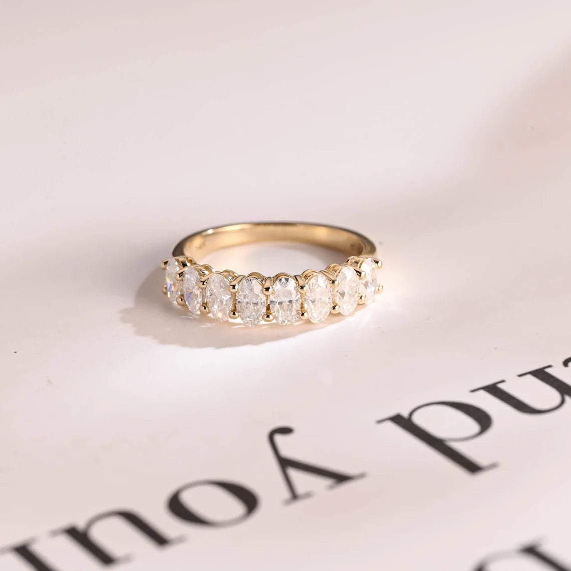 Oval cut moissanite ring