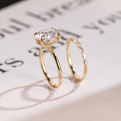 Hidden halo engagement ring