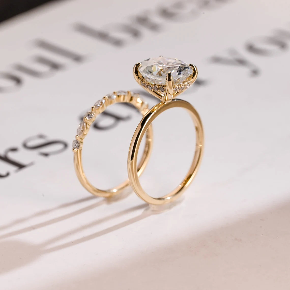 Moissanite bridal ring set