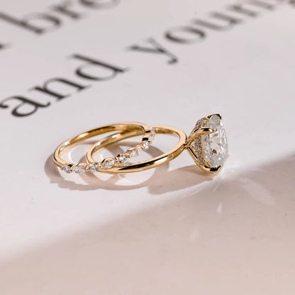 Yellow gold bridal ring set